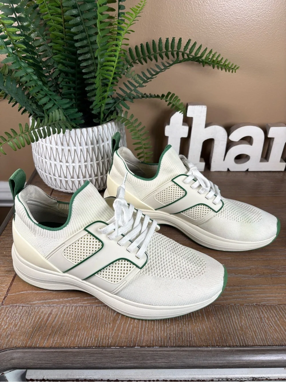Tory Burch T Sock Runner Knit Sneakers in new ivory/arugula Women’s Size 11M